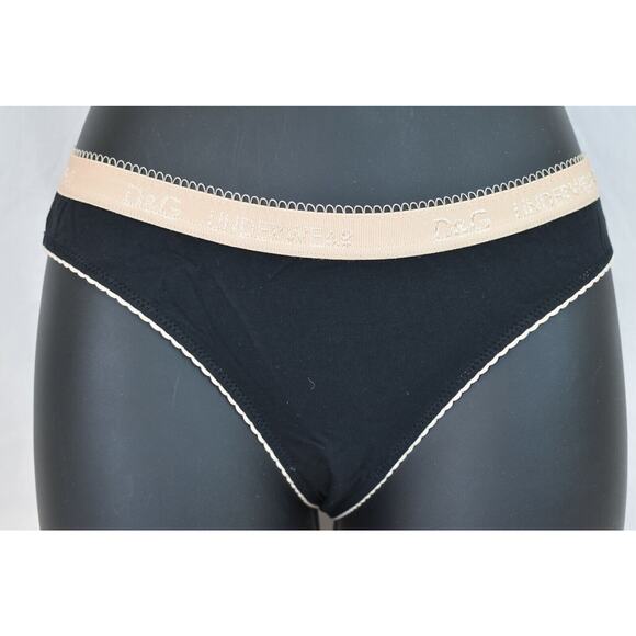 DOLCE GABBANA BLACK BEIGE LOGO BRIEF UNDERWEAR SIZE XS - Picture 1 of 12
